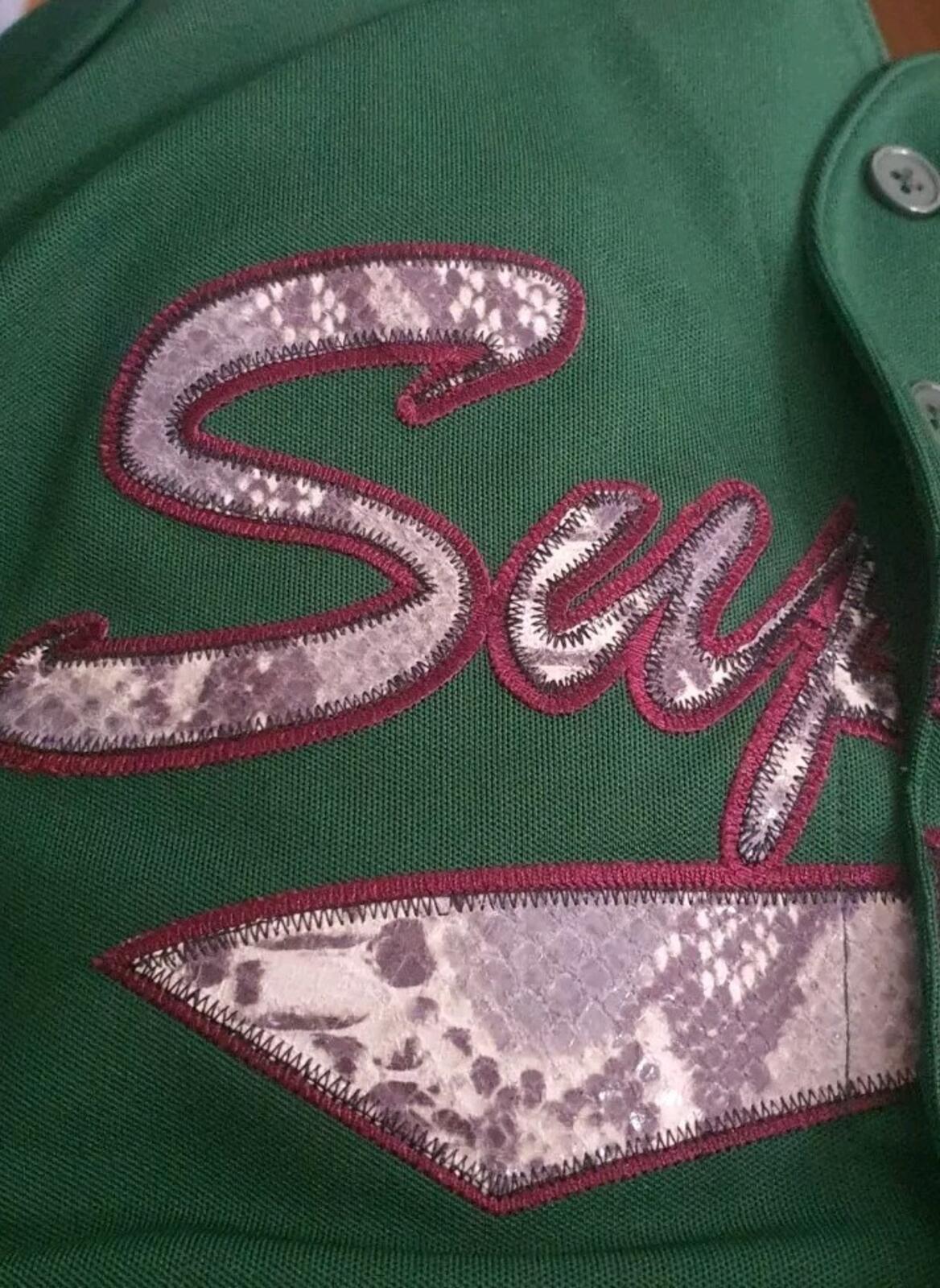 SS17 Supreme Snake Script Logo baseball Jersey M Medium tee t-shirt Green Top