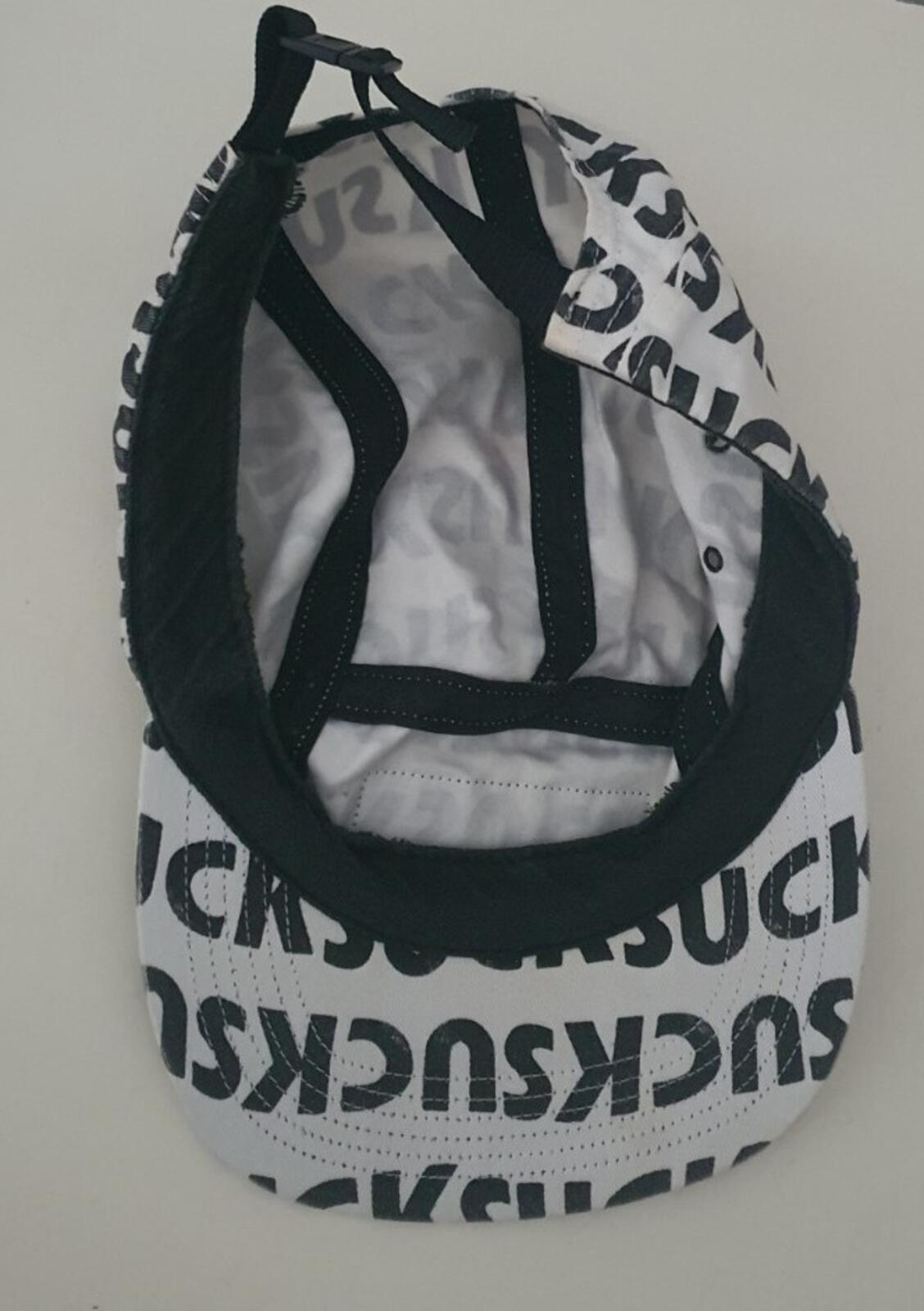 FW16 Supreme Suck camp cap white hat