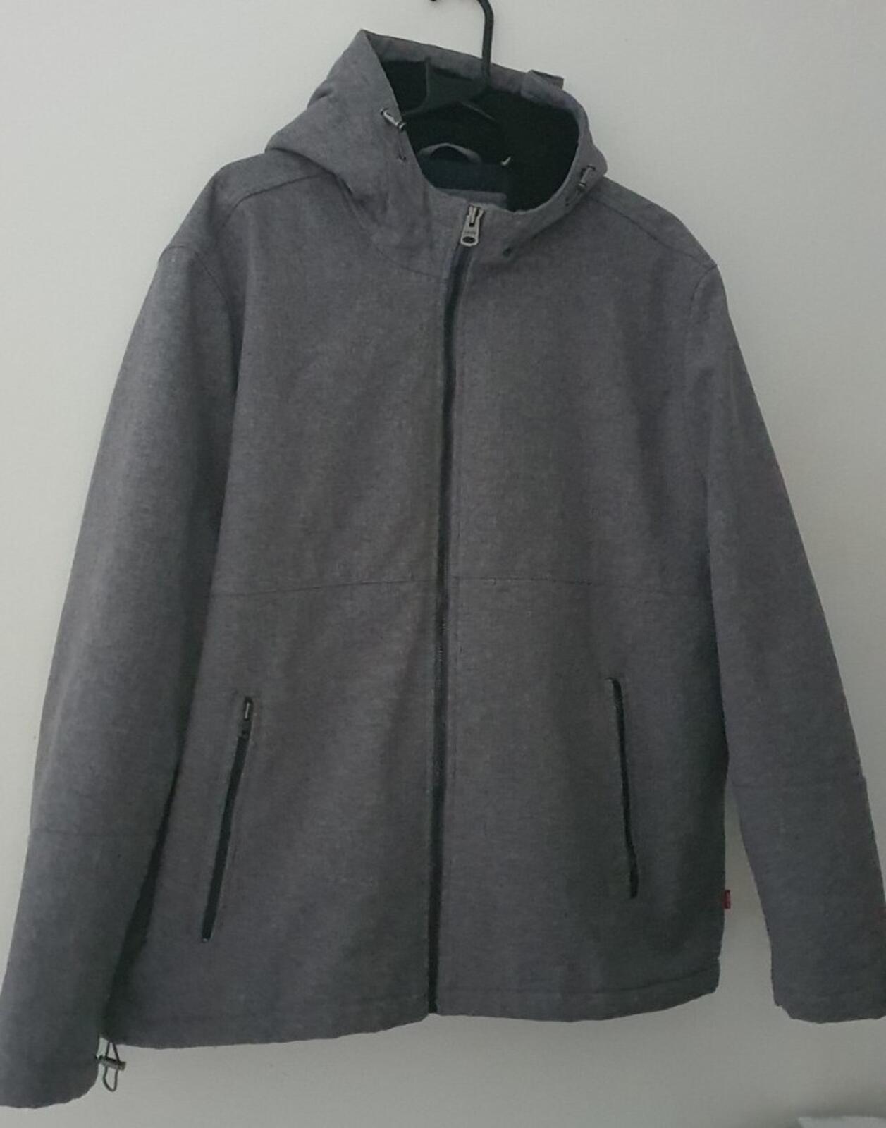 LEVI'S Soft Shell Hooded Jacket Size XL Grey