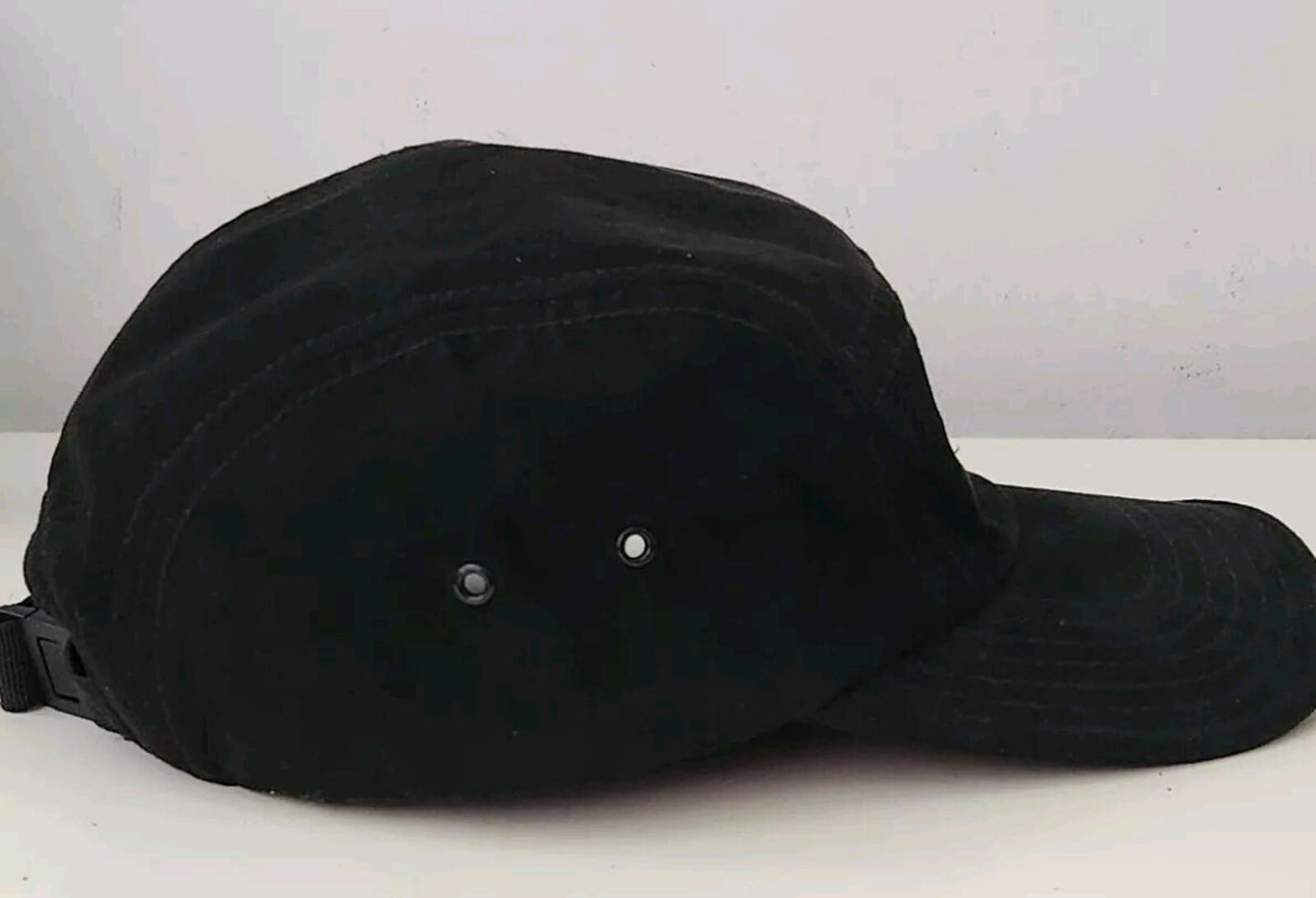 SS17 Supreme Suede Camp Cap Black Leather Hat Box Logo