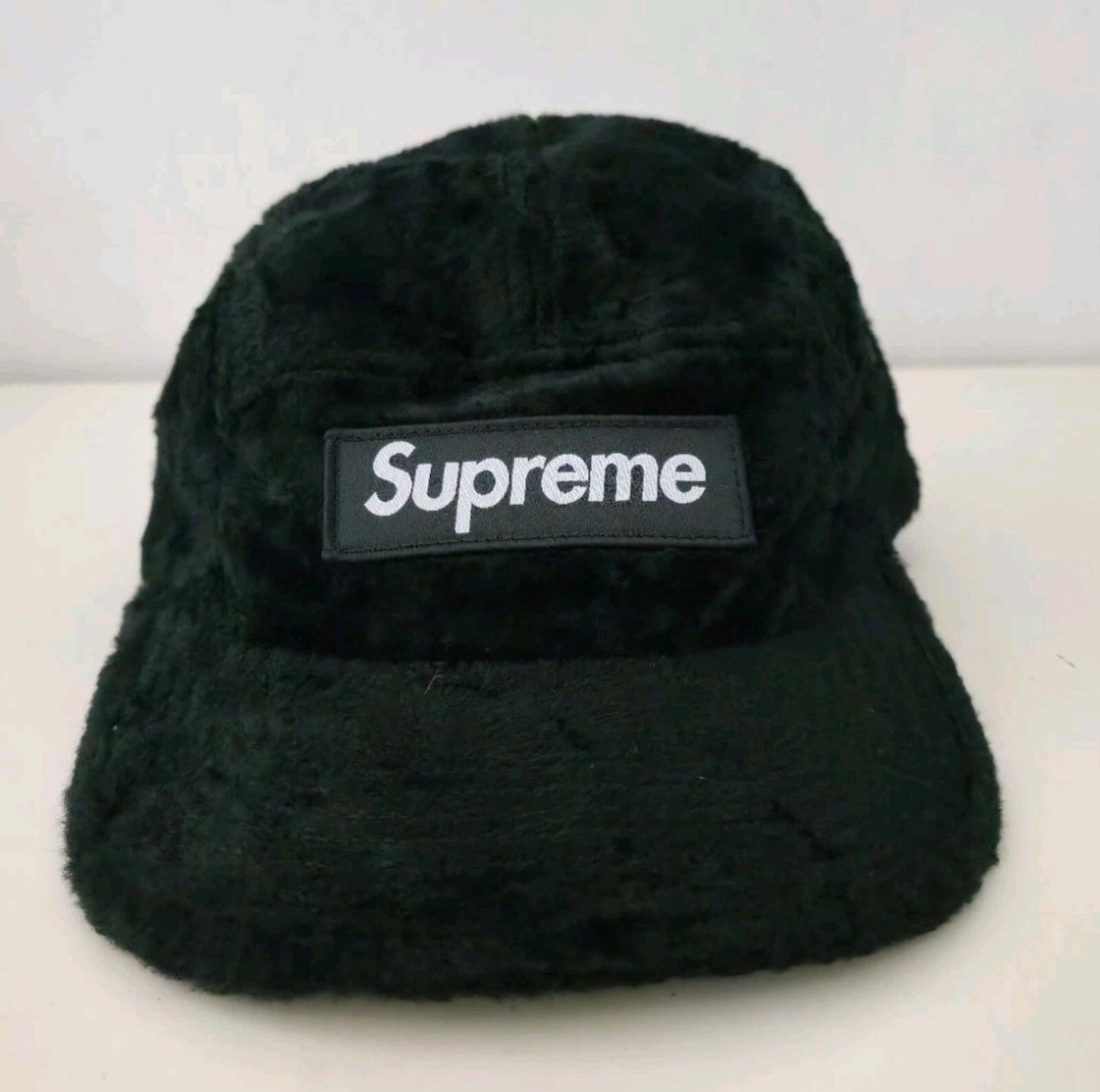 SS24 Supreme x Goodenough crushed rayon camp cap hat black  box logo