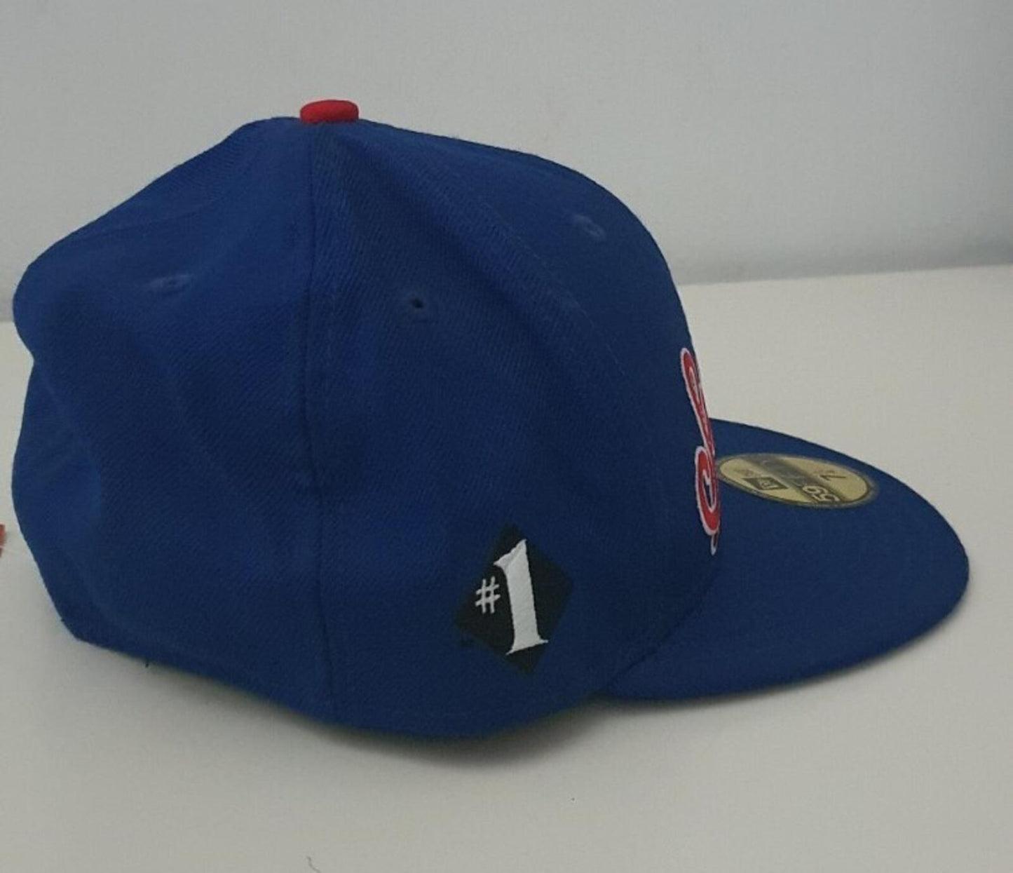 SS12 Supreme NO 1 Script New Era 59fifty fitted cap size 7 1/4 blue hat Vintage