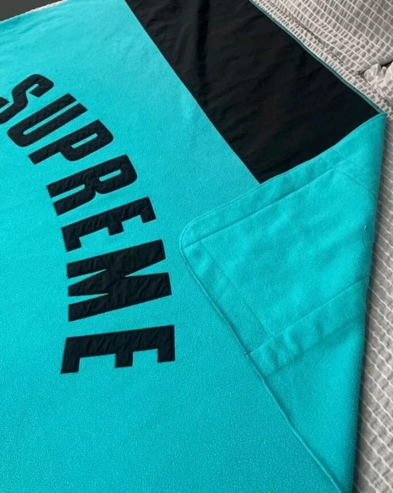 SS19 Supreme x The North Face Arc Logo Denali Fleece Blanket Teal TNF