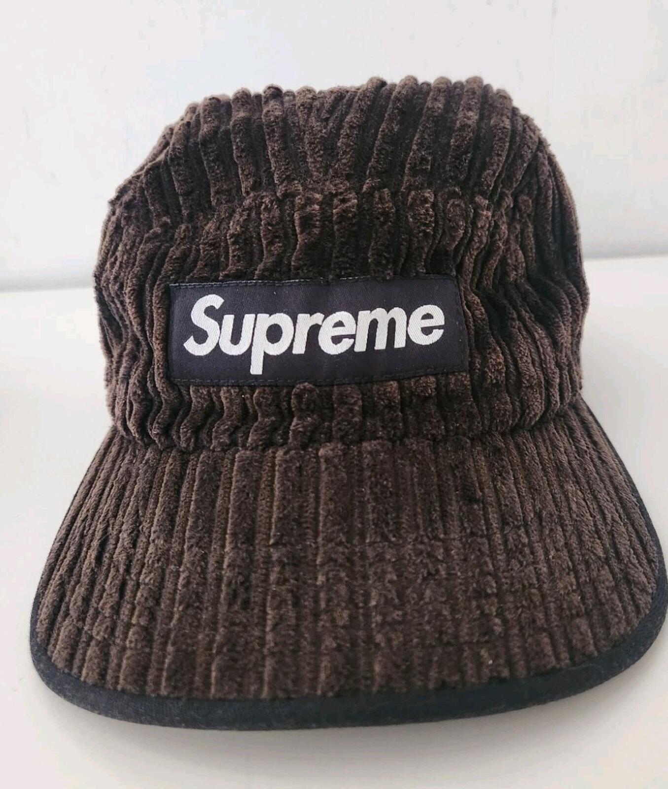FW15 Supreme Hi-Lo Corduroy Camp Cap Brown