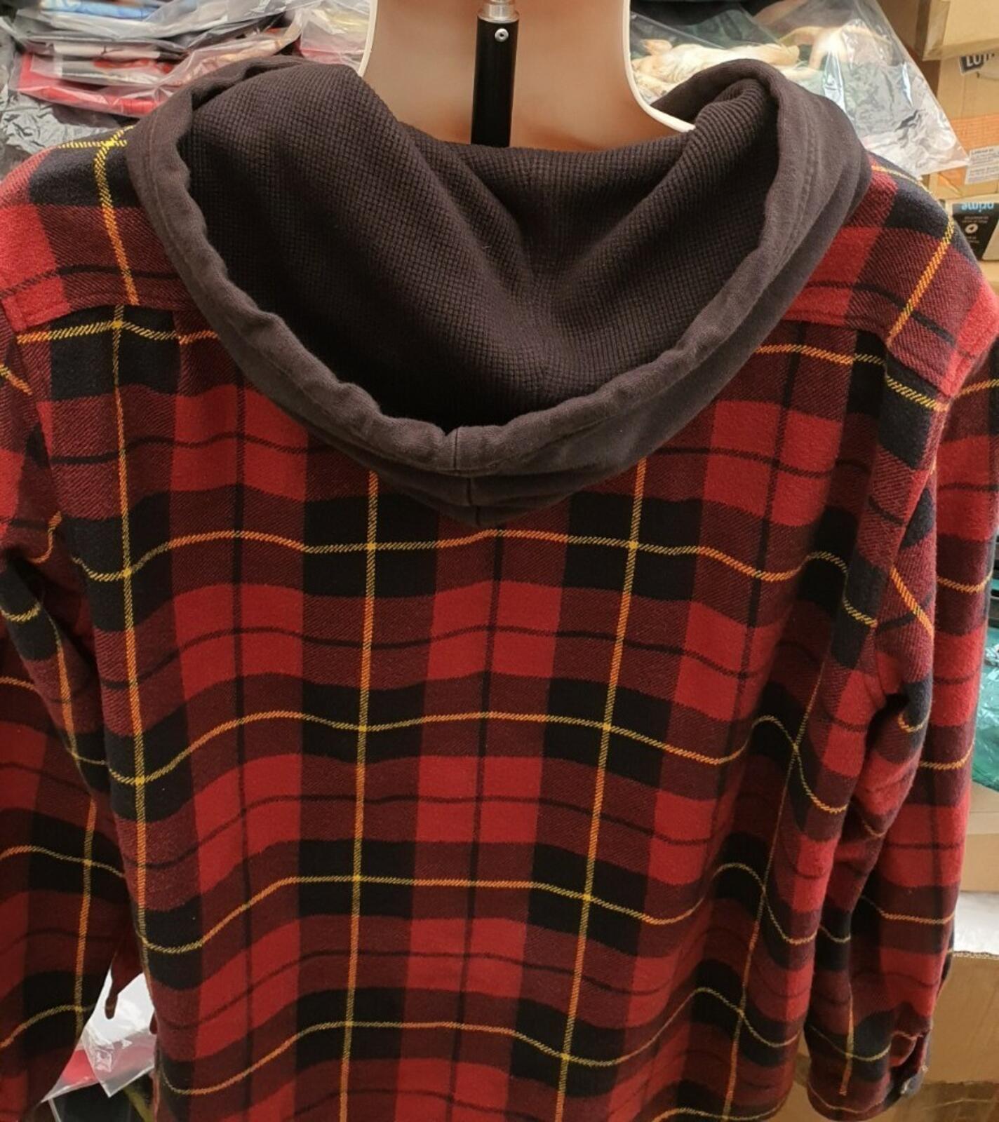 FW16 Supreme Hooded Plaid Half Zip Hooded Shirt Red Size L