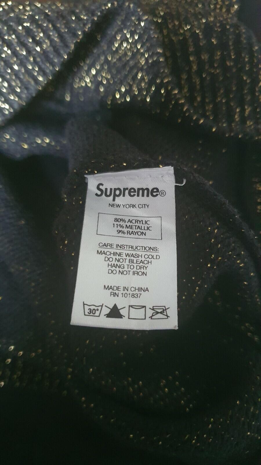 SS16 Supreme Tinsell Sweater Gold Metallic Size L fits smaller
