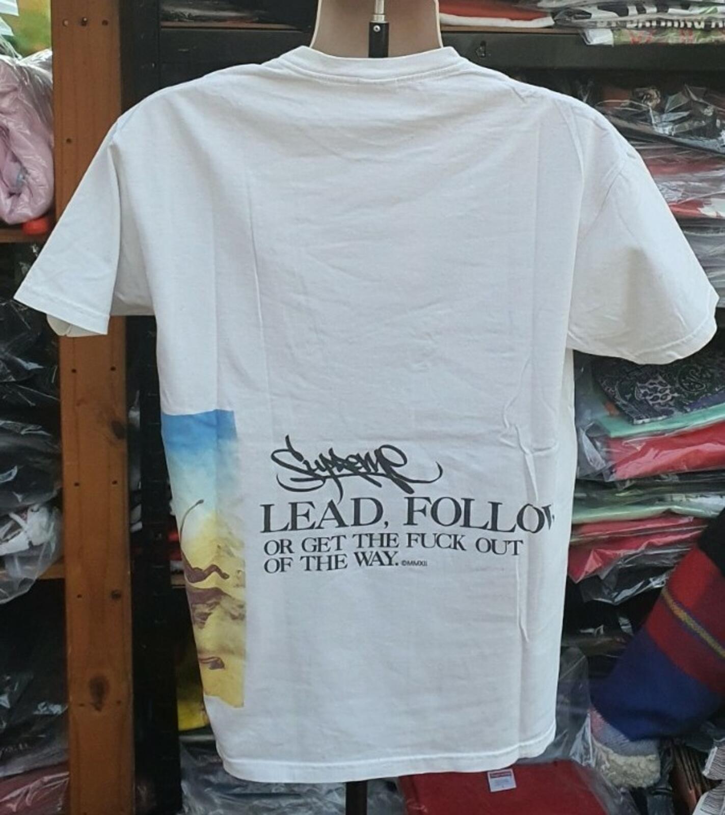 SS12 Supreme Lead or Follow weißes T-Shirt Größe L