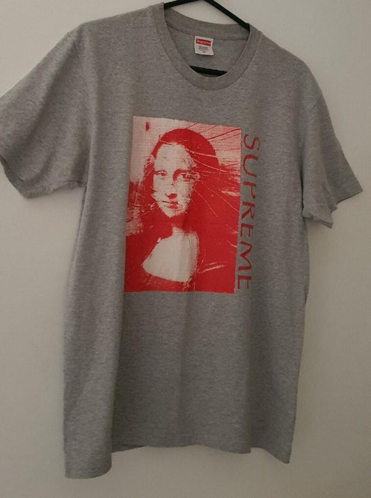 SS18 Supreme Mona Lisa tee Talla M Mediana Gris Jaspeado camiseta