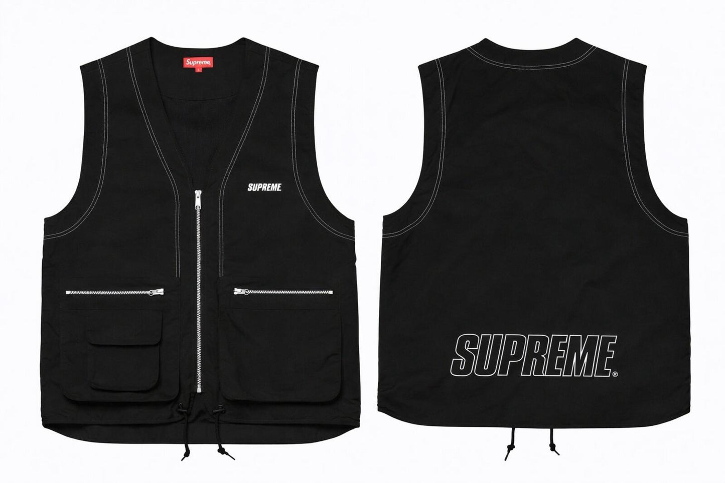 SS19 Supreme Nylon Cargo Vest Size M Black