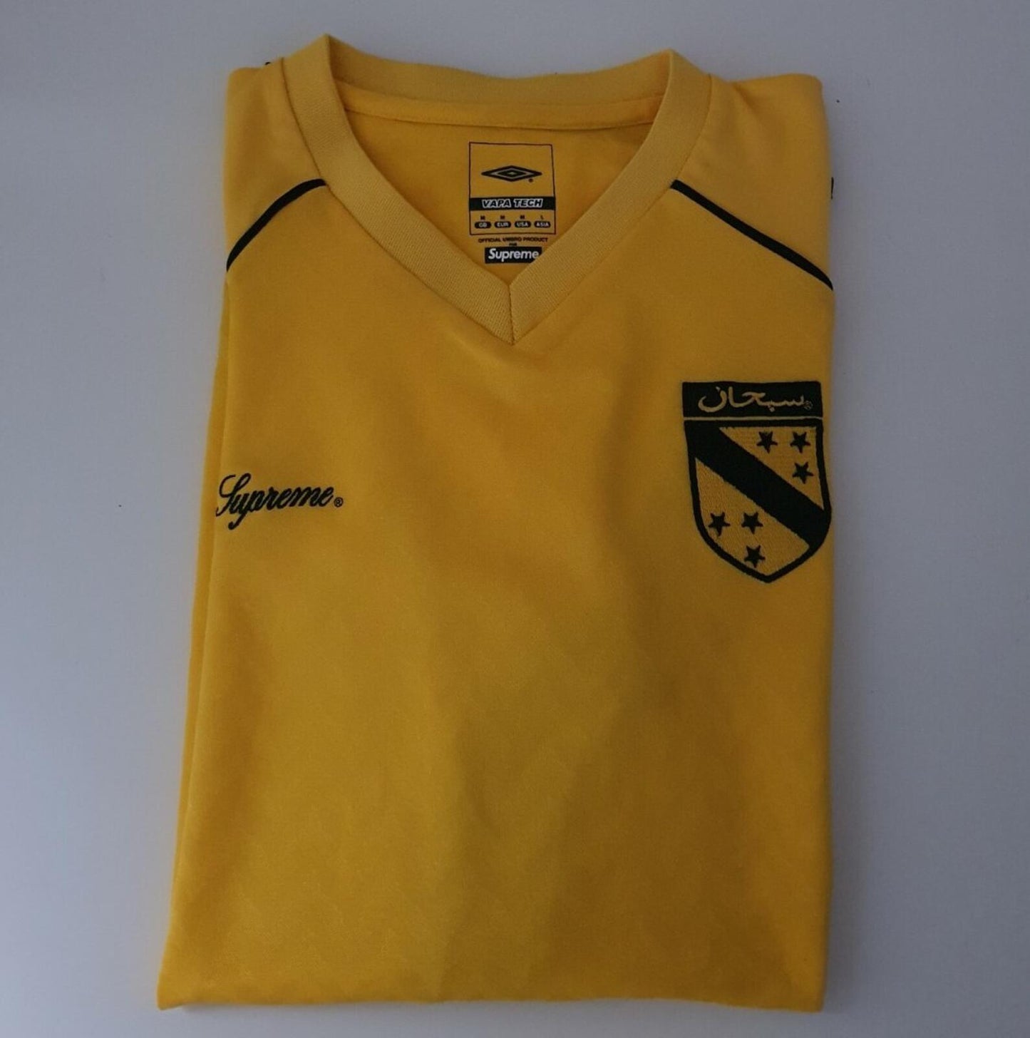 SS05 Supreme Umbro Arabic Logo Soccer Jersey vintage M medium tee t-shirt 2005
