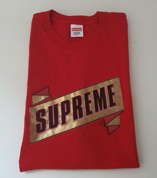SS13 Supreme Emblem tee size L large lime T-shirt Rare 2013 Vintage