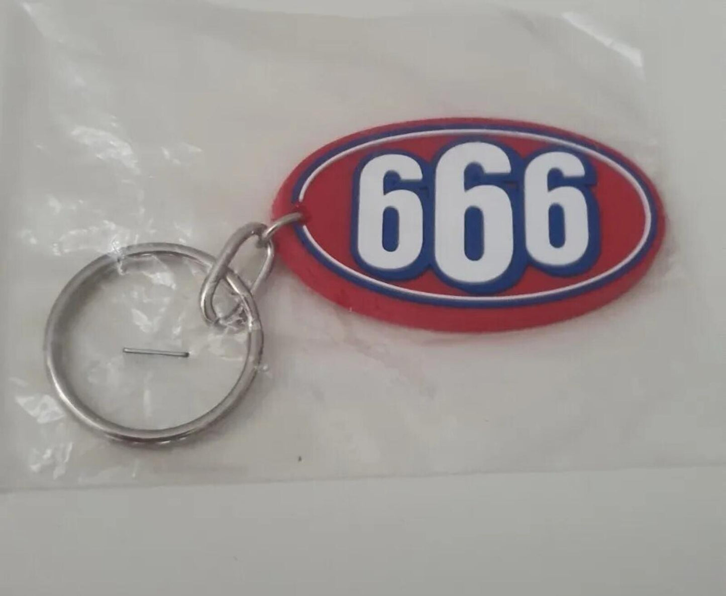 SS17 Supreme 666 keychain red plastic keyring New and unopened Accessory