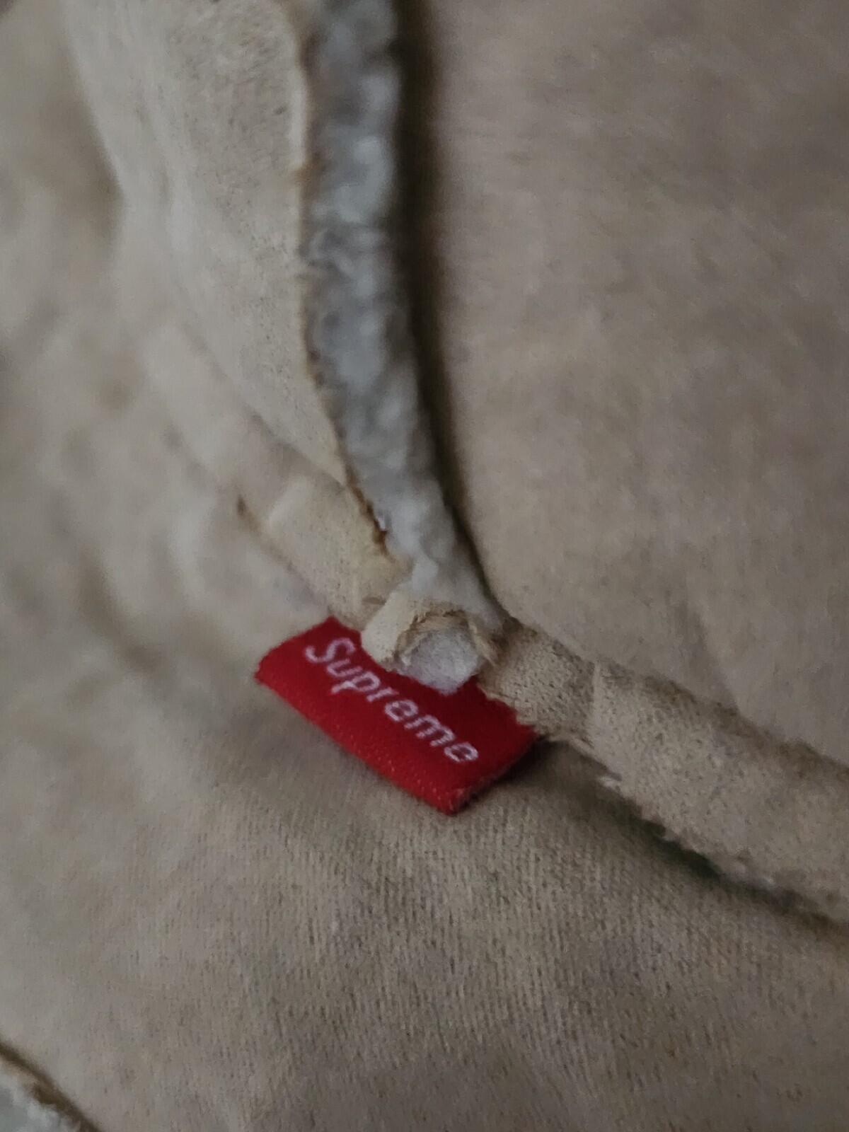 FW15 Supreme Faux Shearling Crusher Tan Stone winter hat Rare Size M / L