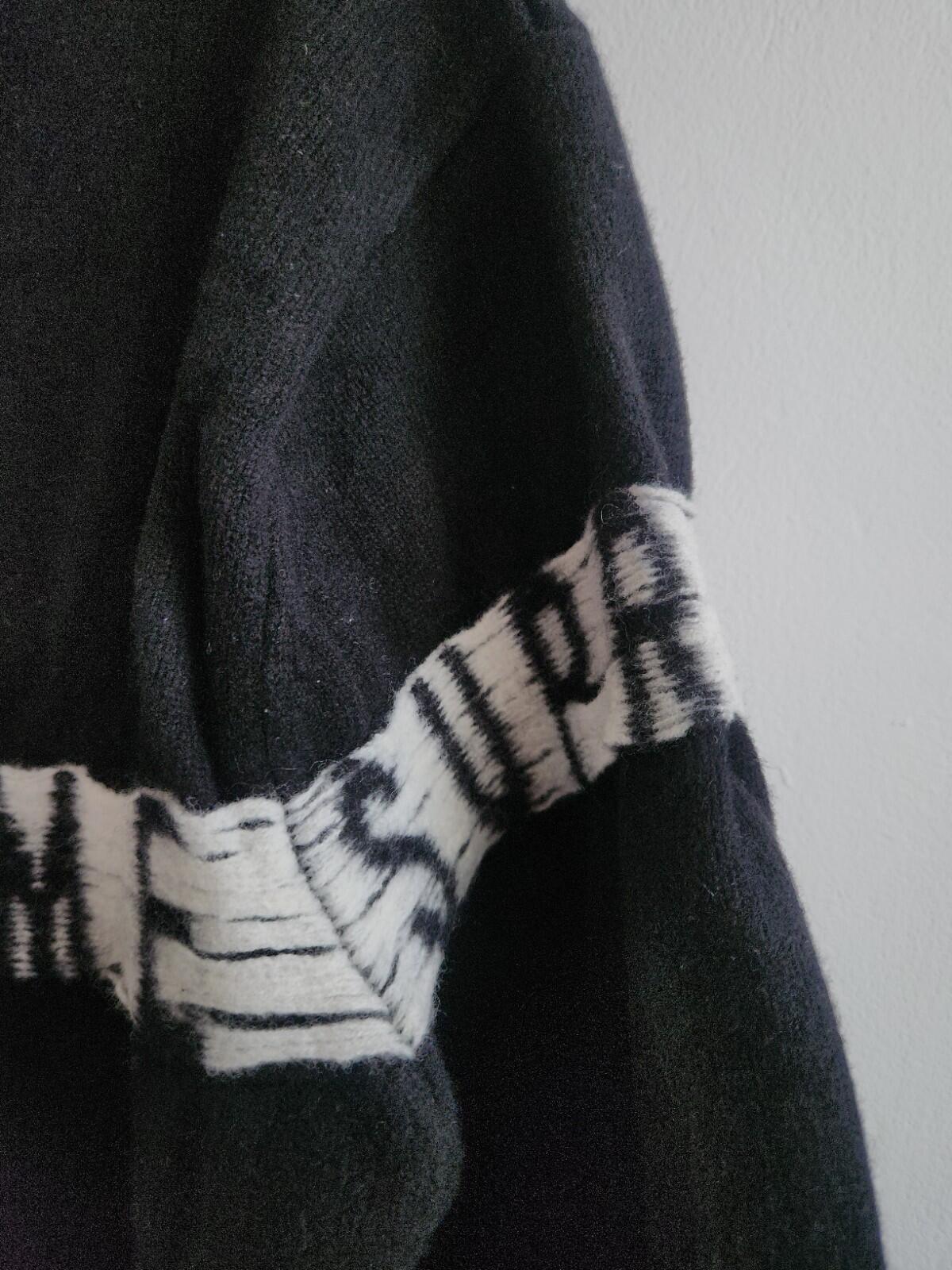 SS21 Supreme Inside Out Logo Sweater size S Small black jumper merino wool
