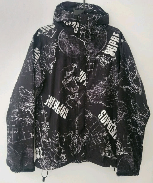 SS12 Supreme x The North Face Venture Jacke L groß TNF schwarz Maps vintage Selten