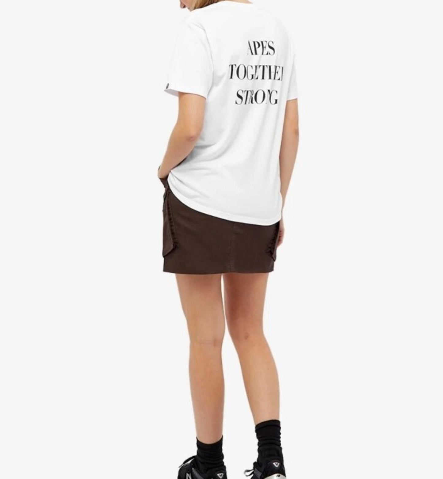 A Bathing Ape x Vogue 2 Ape Head T-Shirt SS22 Größe L großes weißes T-Shirt BAPE Neu