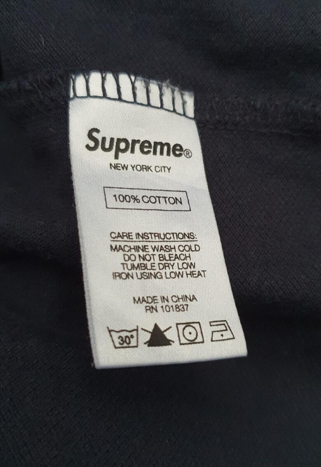 SS17 Supreme Pique logo navy Longsleeve top size M medium L/S T-shirt tee