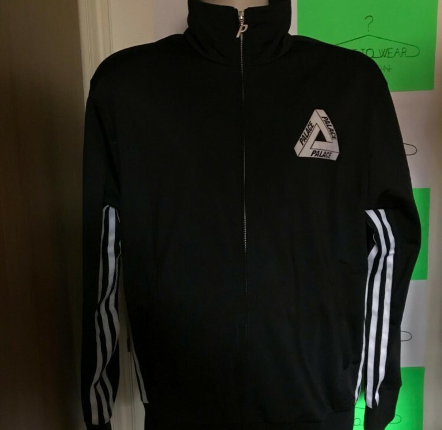 Palace x Adidas Fire Bird Triferg 3 stripes Zip Crewneck Black Size M
