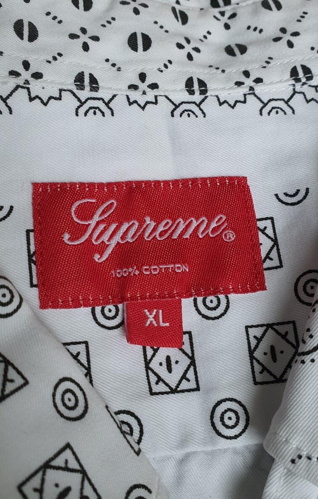 SS20 Supreme Paisley Grid Shirt White Size XL