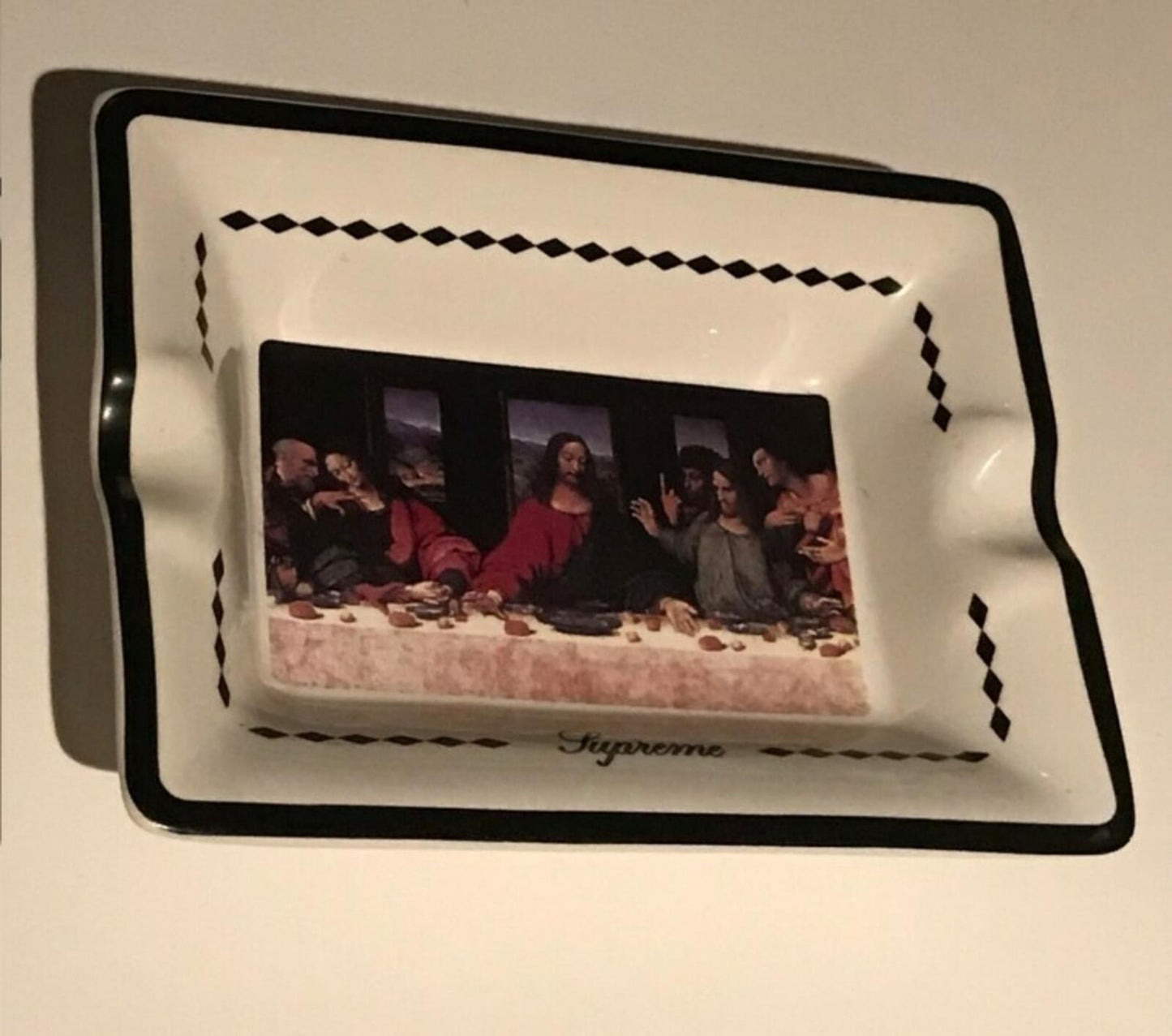FW12 Supreme Last Supper ceramic ashtray vintage white Ash tray Rare Accessory
