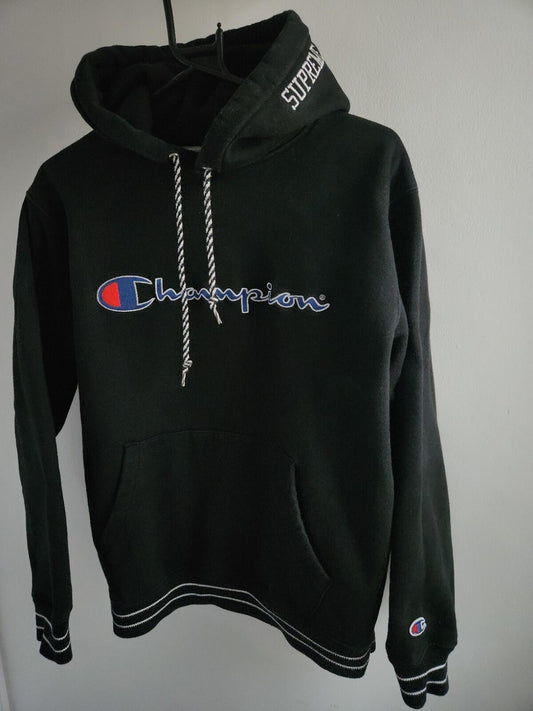 SS15 SUPREME x Champion sudadera con capucha negra talla L grande / M mediana Rara