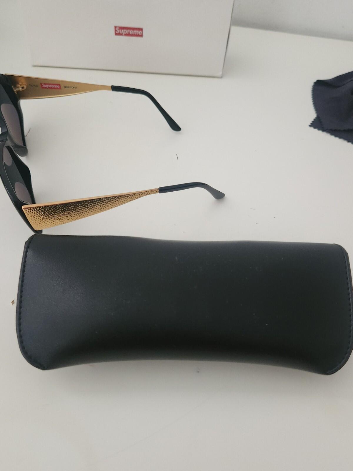 SS17 Supreme Royce sunglasses RRP £168 Black Gold Made in Italy New Handmade