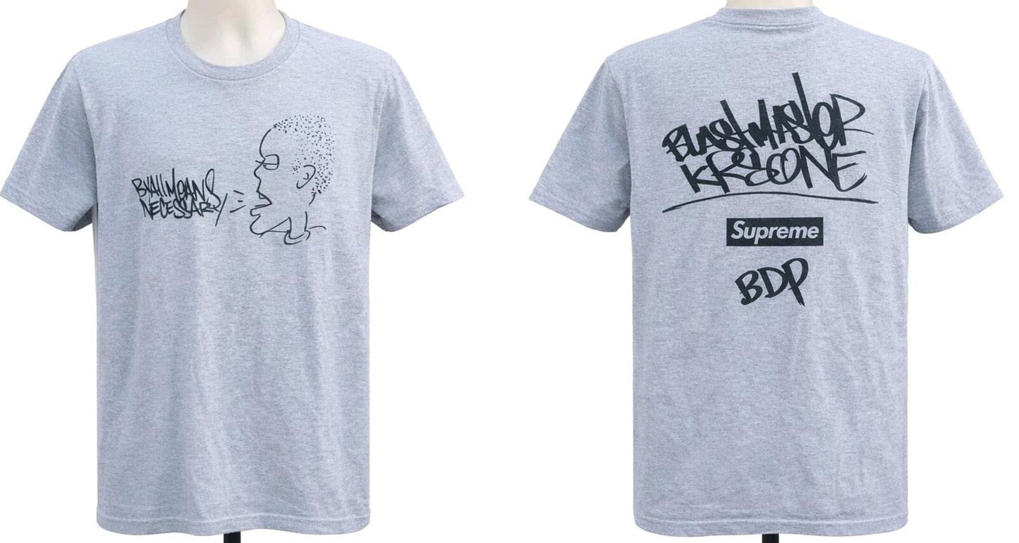 FW14 Supreme KRS-One All Means Tee Heather Grey Size L
