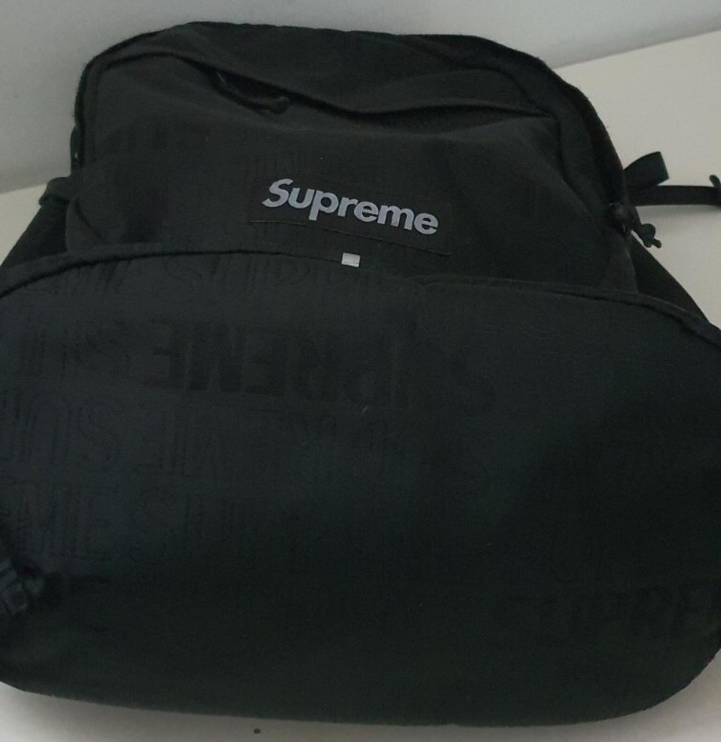 SS19 Supreme Black Backpack Cordura Fabric Box-Logo Rucksack Tasche