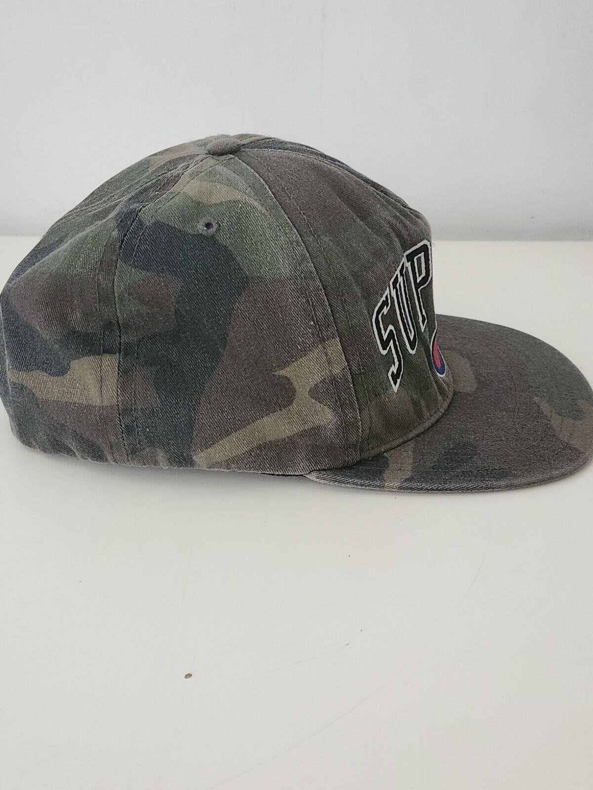 Gorra con diseño de camuflaje de 5 paneles con logotipo bordado Supreme x Champion FW14 Vintage 2014