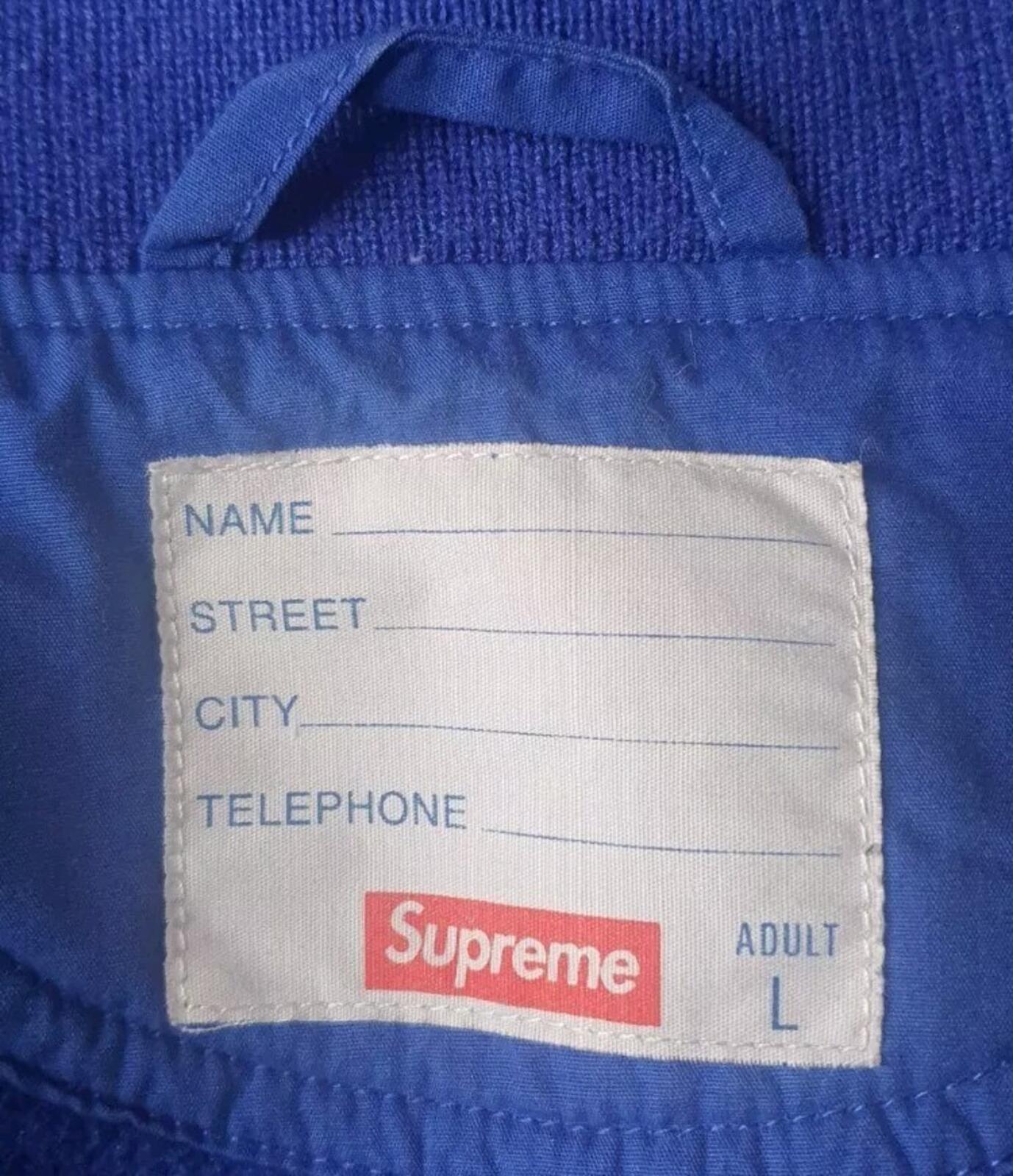 FW14 Supreme Polartec Varsity Jacket Blue Size L