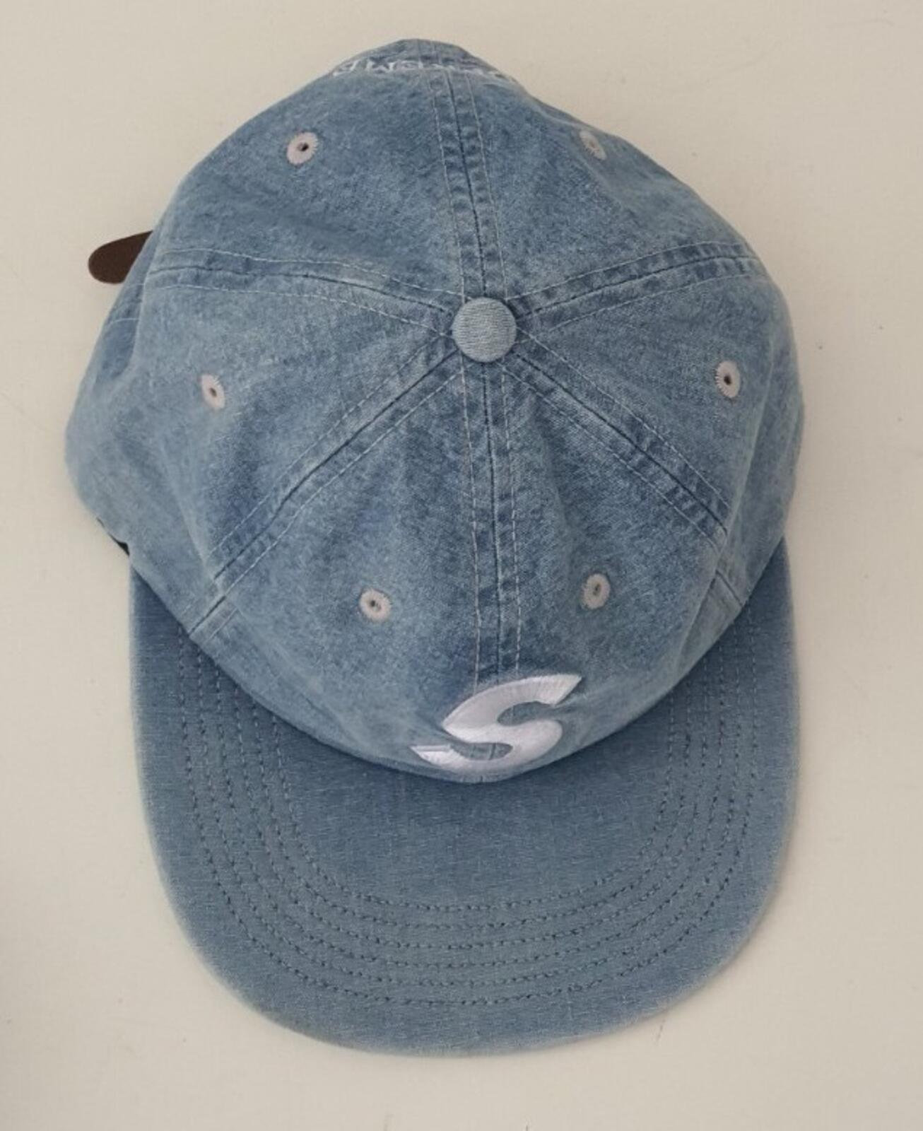 Gorra de 6 paneles SS18 Supreme Washed Chambray S Logo, color azul claro