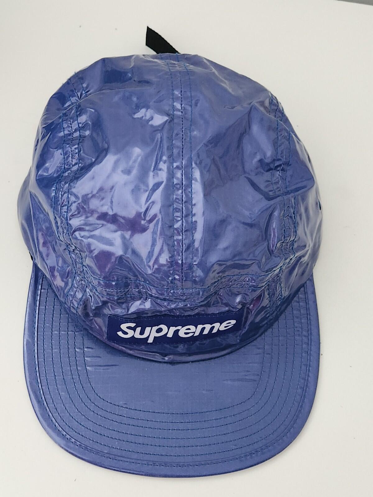FW16 Supreme Glossy Ripstop Camp Cap Blaue Hut-Boxlogo Royal