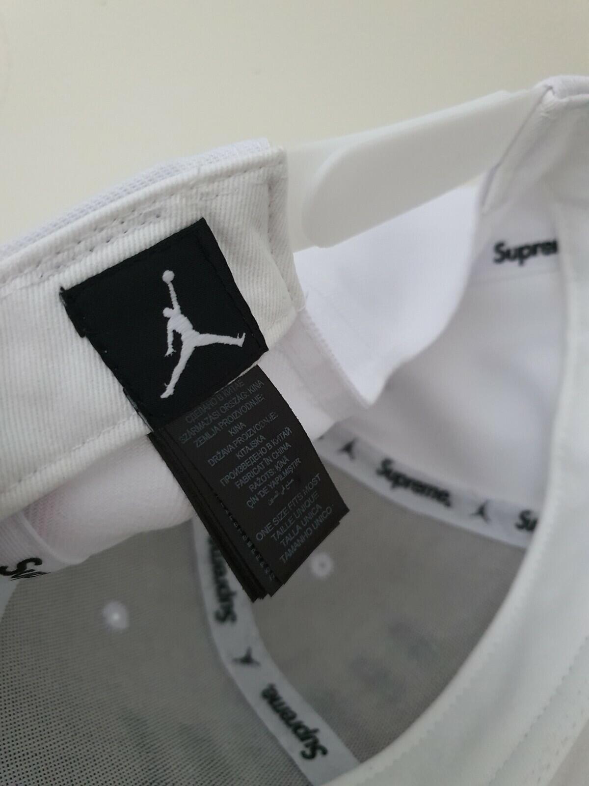 FW15 Supreme x Jordan White 6-Panel Kappe Jumpman Hat Selten 2015