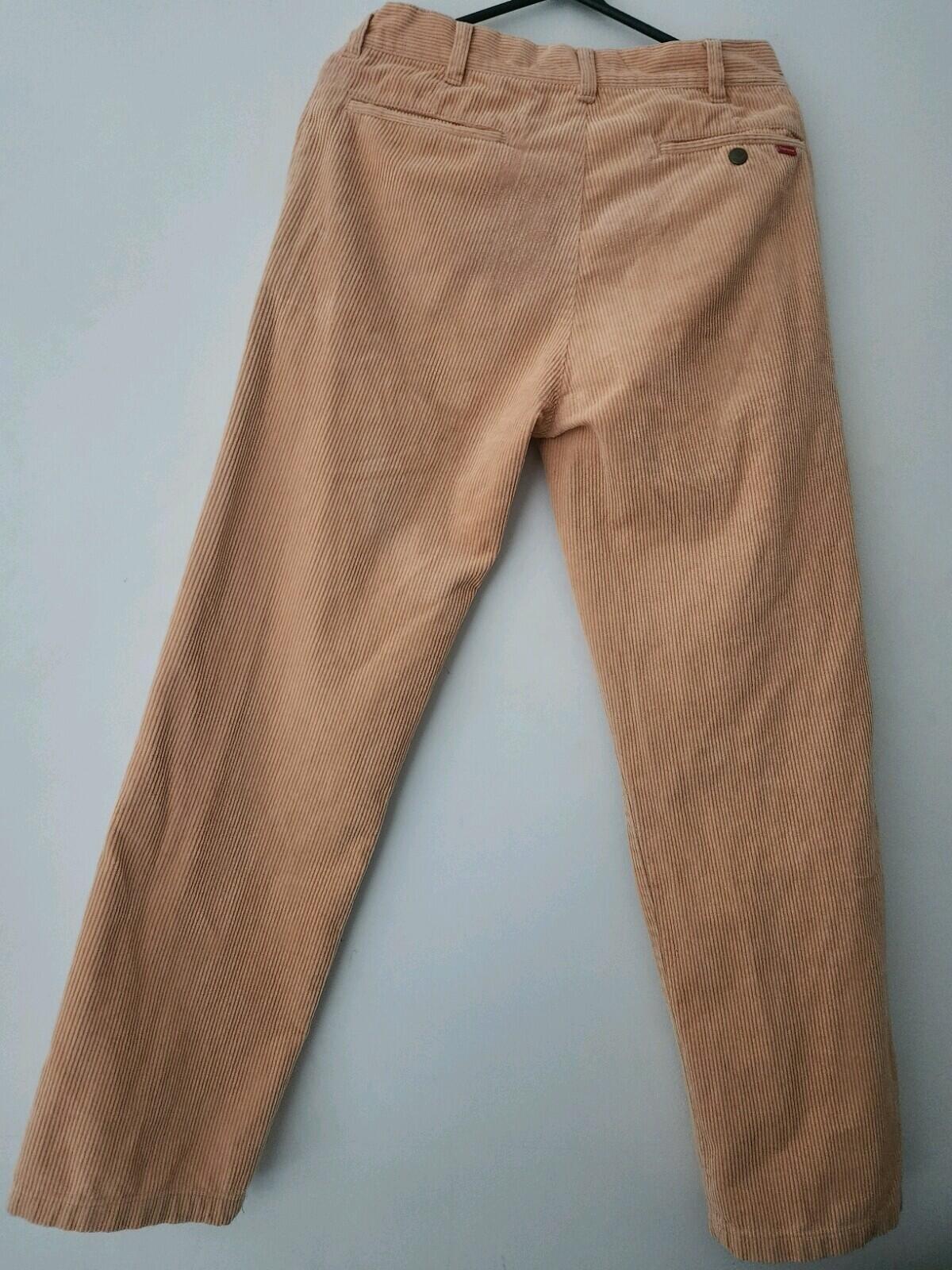 FW17 Supreme Corduroy Work Pant Größe 34 W34 L32 Reißverschluss Hose Peach