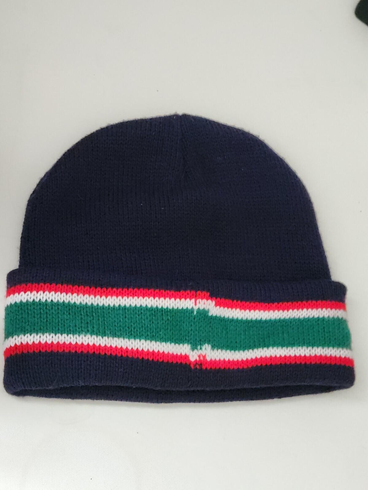 FW16 Supreme Striped Cuff beanie Navy Hat Made In Canada