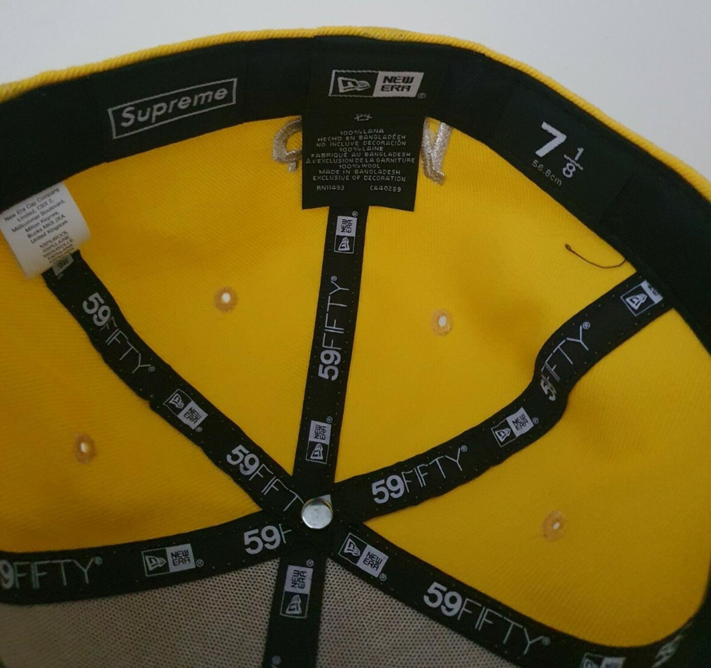 SS20 Supreme $1M box logo New Era size 7 1/8 yellow cap