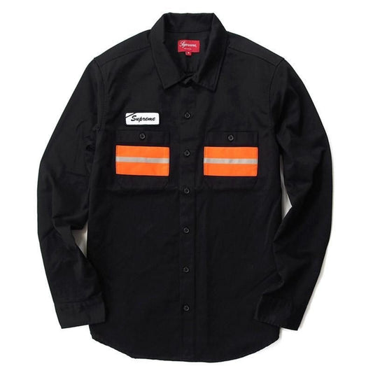 FW14 Supreme Hi-Vis Work Shirt Black Size L