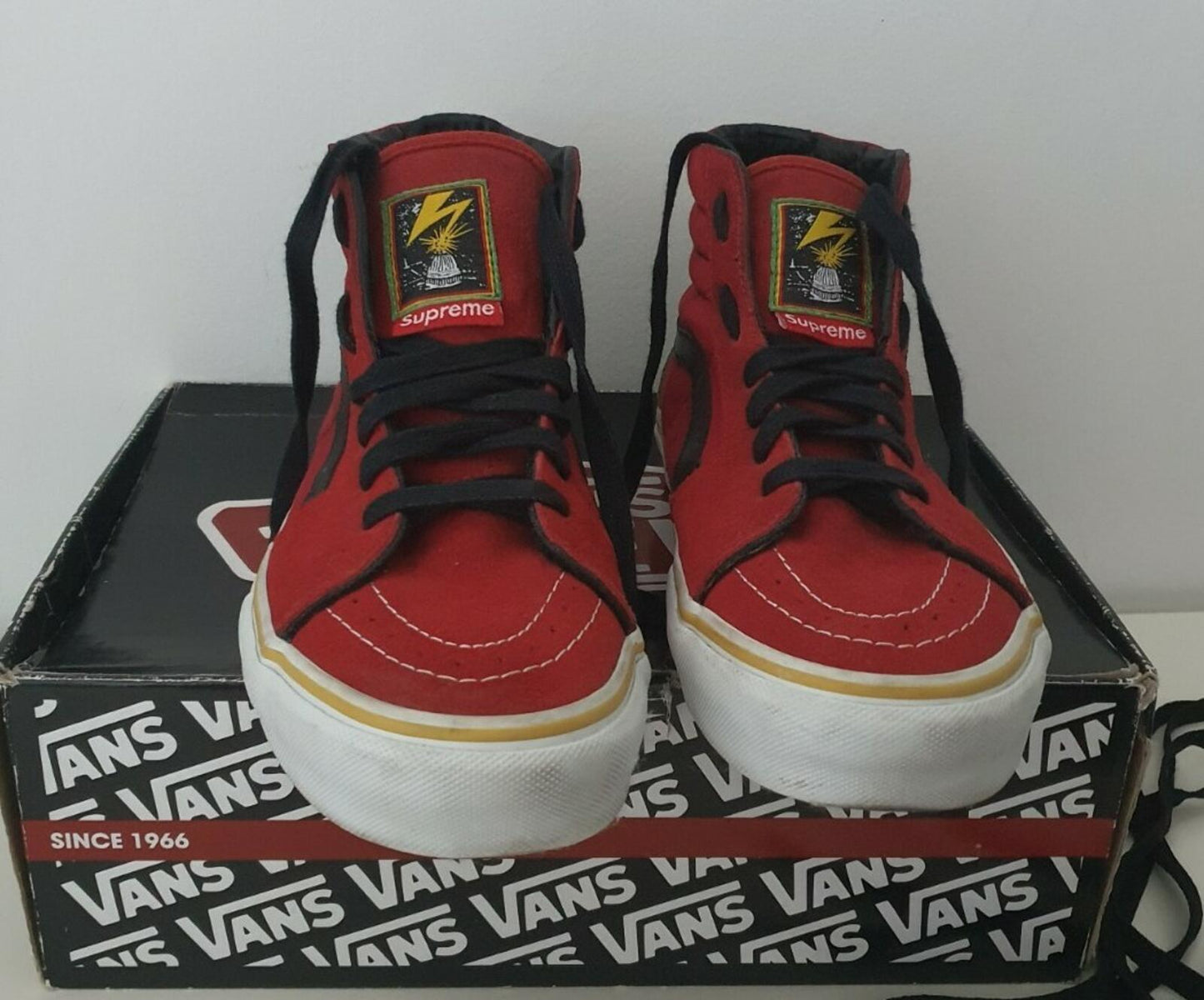 SS08 Supreme Bad Brains Vans Sk8-Hi Red/Green US 8.5 EUR 41 UK 7.5 Vintage 2008