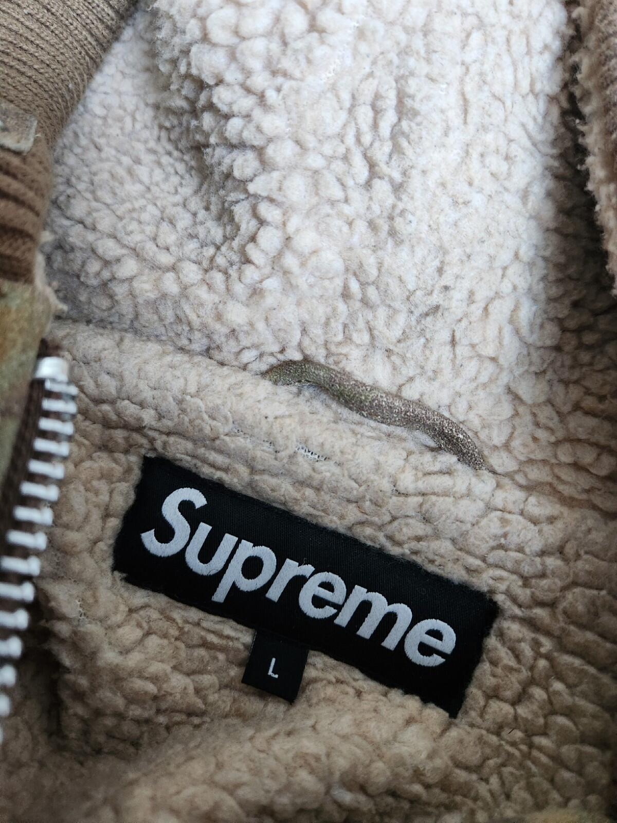 FW17 Supreme hooded suede work jacket $588 Tree Camo L