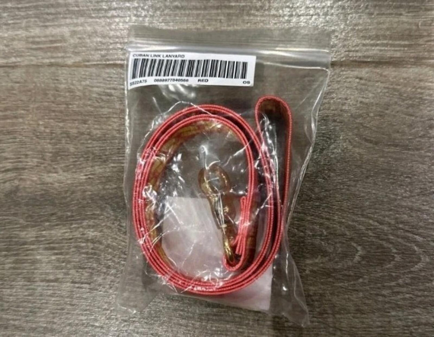 SS22 Supreme Lanyard con eslabones cubanos rojo