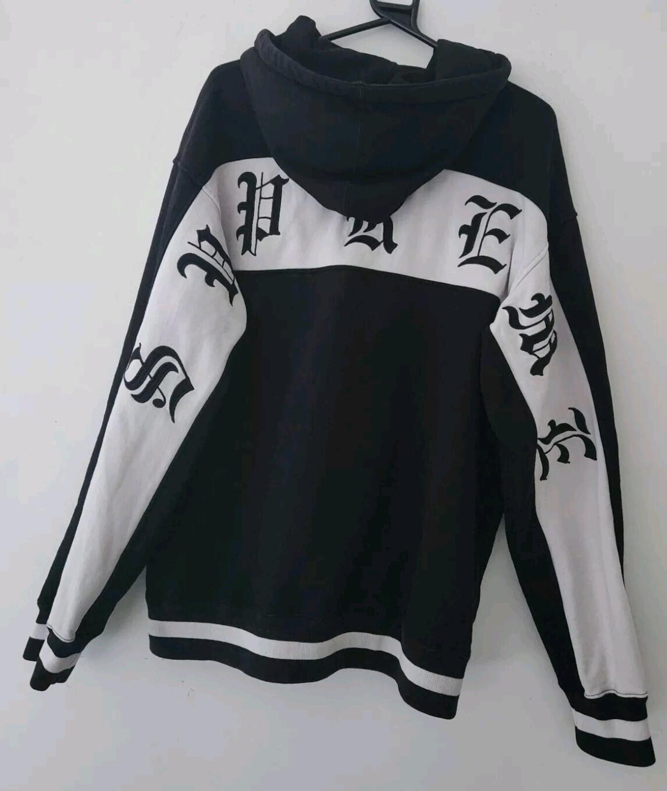 SS19 Supreme Split Old English Stripe Zip Up Hooded Sweatshirt L Large Hoodie