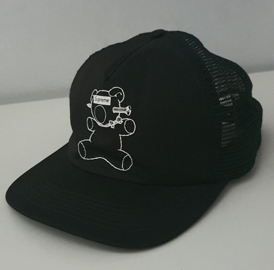 SS15 Supreme x Undercover Mesh Back 5-Panel Cap Mütze Teddybär Schwarz Selten