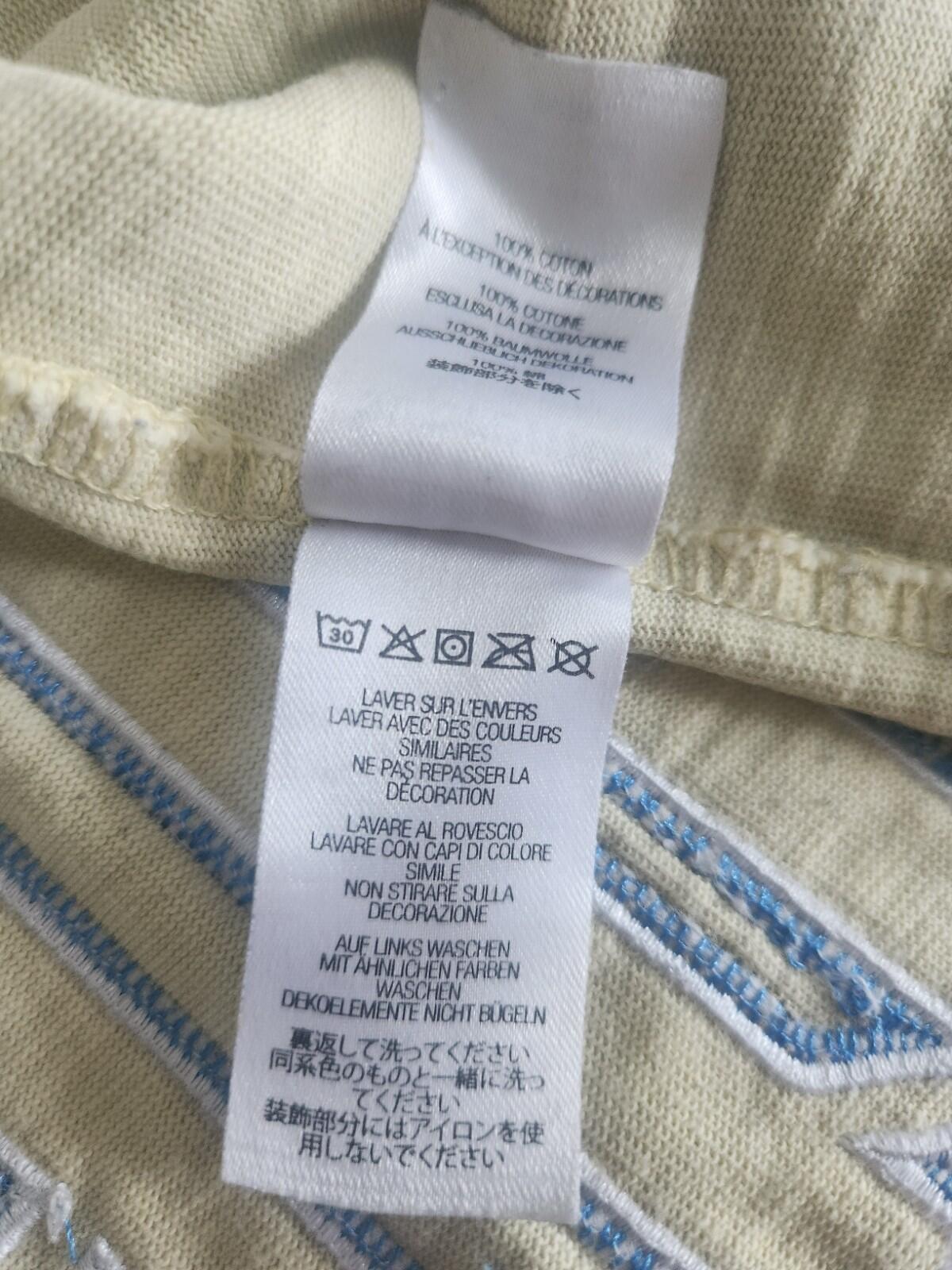 FW22 Supreme Contrast Appliqué S/S Top T-Shirt Größe S Klein Hellgelb