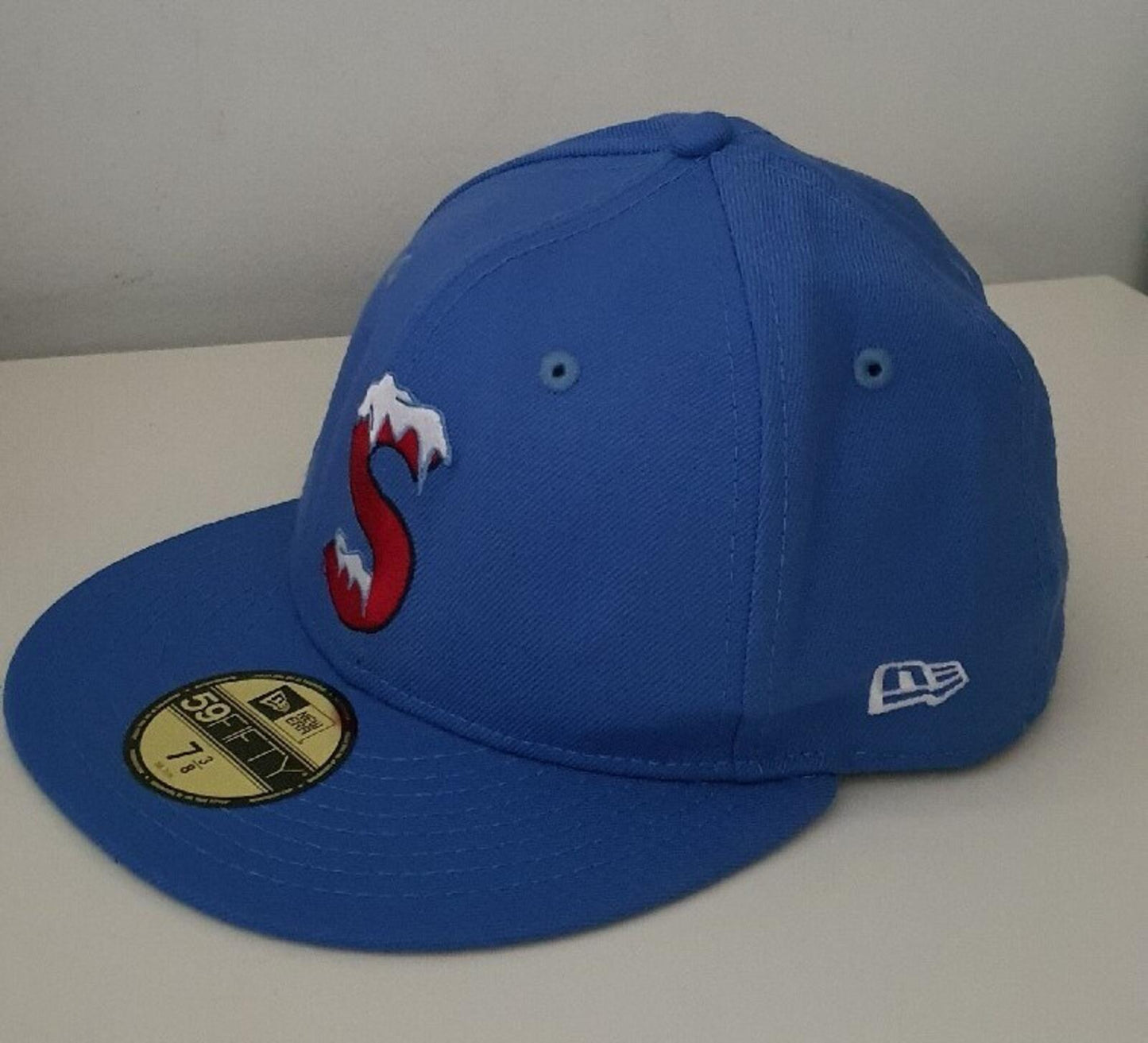 FW20 Supreme S Logo New Era Bright Blue cap hat size 7 3/8