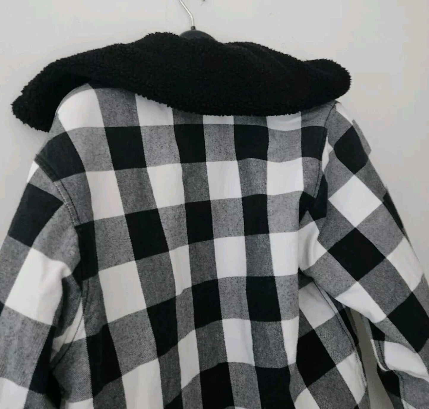 2005 Supreme Plaid Buffalo Jacket Thermal Lining Hooded Shirt Vintage Black M