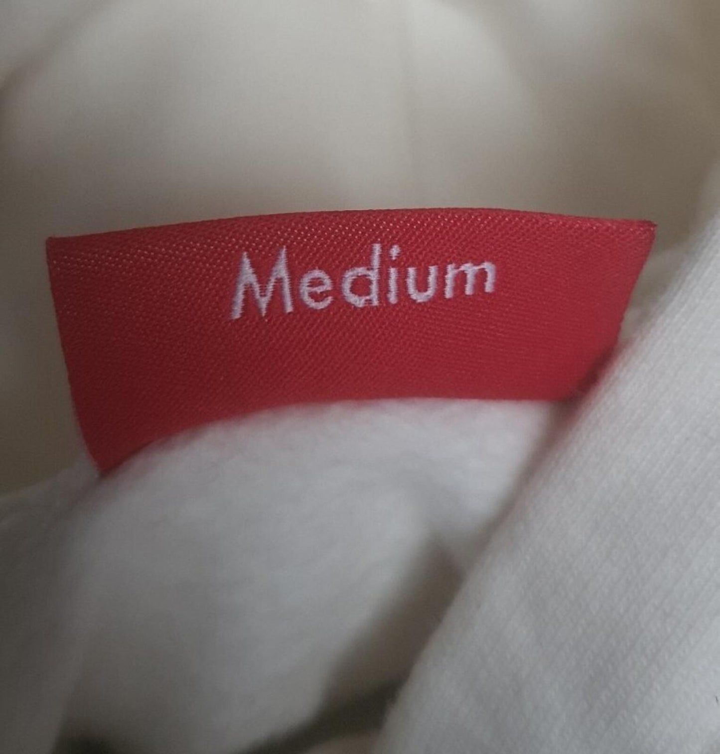FW19 Supreme Rhinestone Script hooded sweatshirt size M medium hoodie white