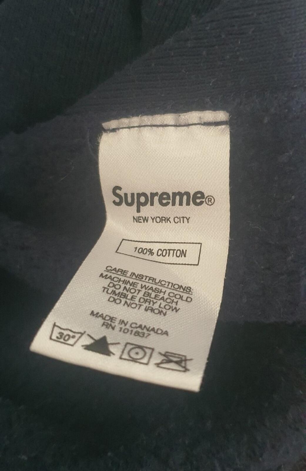 Sudadera con capucha FW17 Supreme FUC K EM ALL talla M mediana azul marino