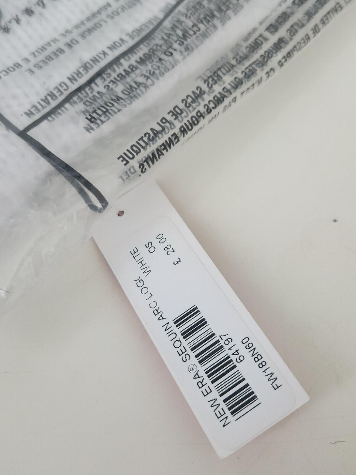 FW18 Supreme New Era Sequin Arc Logo Stirnband Weiß Ungeöffnet