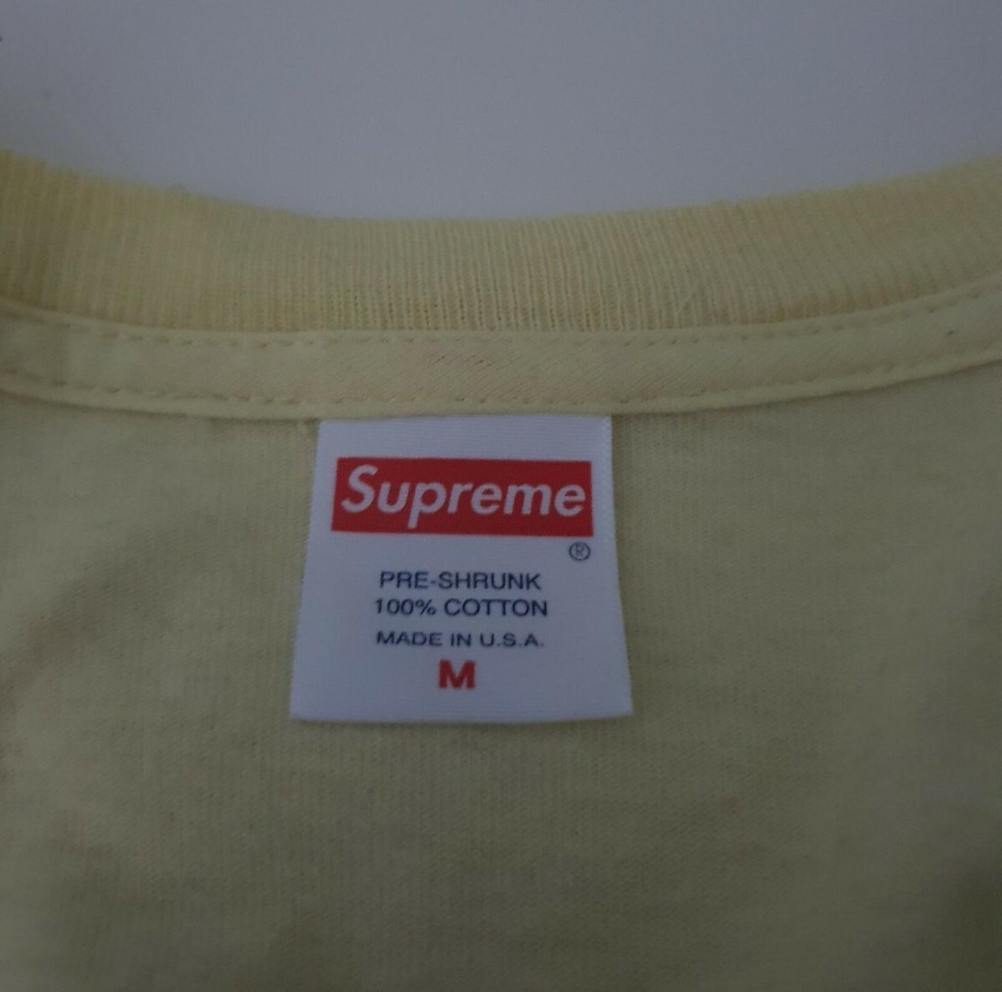 FW18 Supreme The Killer L/S tee pale yellow long sleeve t-shirt size medium M