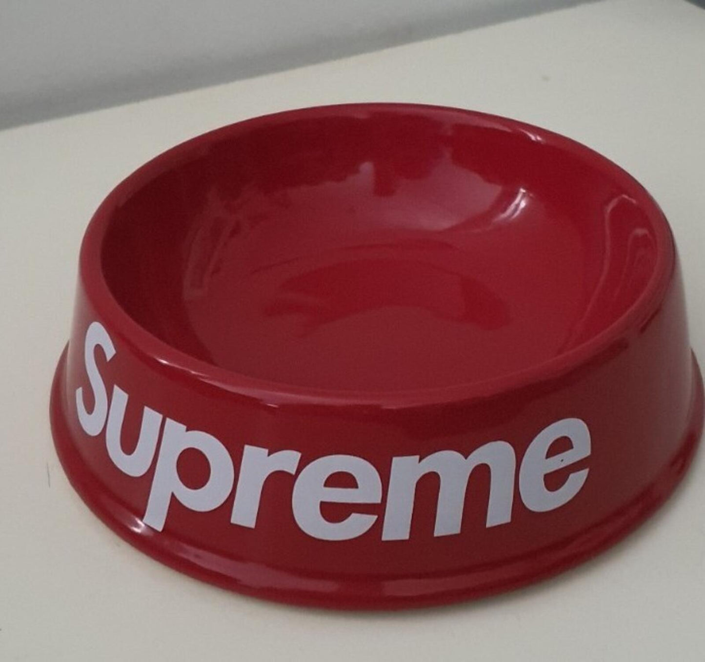 SS11 Supreme dog bowl red ceramic accessory vintage from 2011 big logo Very Rare